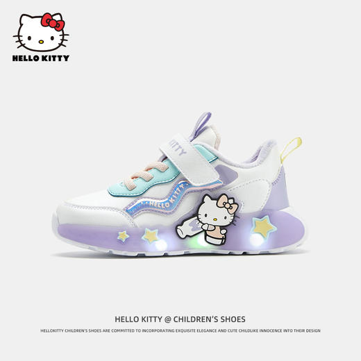 HelloKitty女童鞋子冬季加绒运动鞋2023新款儿童二棉鞋宝宝亮灯鞋 商品图1
