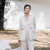 IWY/米白高级感休闲西装套装春上镜主持人韩版上班服装显瘦职业装C13503+P33503 商品缩略图4
