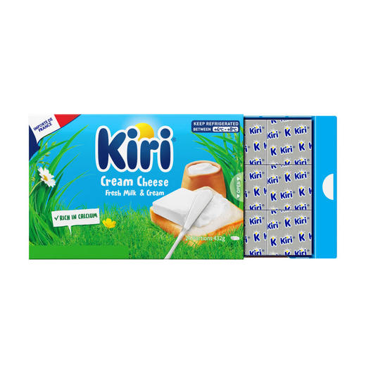 MM 山姆 KIRI法国进口 凯芮份装涂抹型原味奶油芝士 再制干酪 432g 商品图4