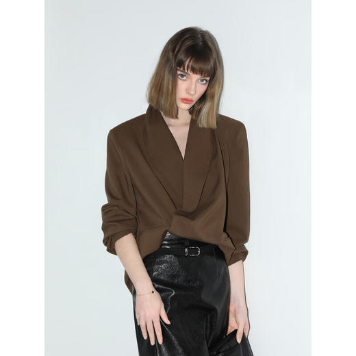 COCOBELLA美拉德穿搭阔肩精纺西装女秋双排扣通勤西服SI3005 商品图1