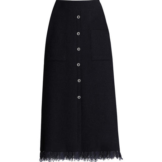 ALBB-中长款简约修身时尚包臀裙松紧腰通勤气质黑色半身裙 商品图4