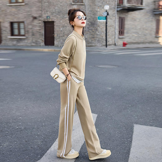 时尚洋气，宽松显瘦休闲运动假俩件卫衣运动套装HR-NJL913 商品图6