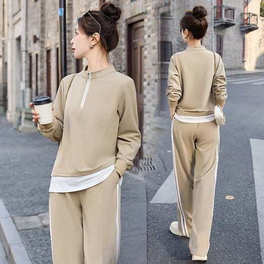 时尚洋气，宽松显瘦休闲运动假俩件卫衣运动套装HR-NJL913 商品图0