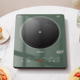 美的 家电磁炉 家用多功能炒菜 2200w大功率 5秒速热 6大功能 九档火力  3D悬浮加热  微晶玻璃面板 MC-22XA06