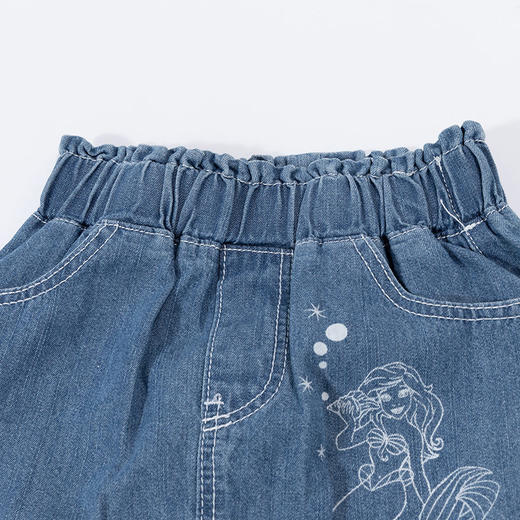 【商城同款】迪士尼女童美人鱼牛仔网纱半身裙232DQ0225 商品图6