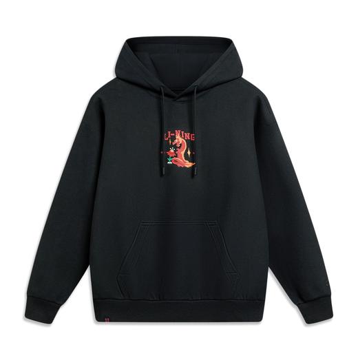 李宁-日进斗金系列男女同款宽松套头连帽卫衣AWDU049 商品图4