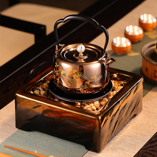 龙隐斋/厂家直发 龙隐斋 观石电陶炉金银烧煮茶小型台式煮茶炉功夫茶专用电茶炉银壶铁壶陶壶烧水泡茶炉 商品图2