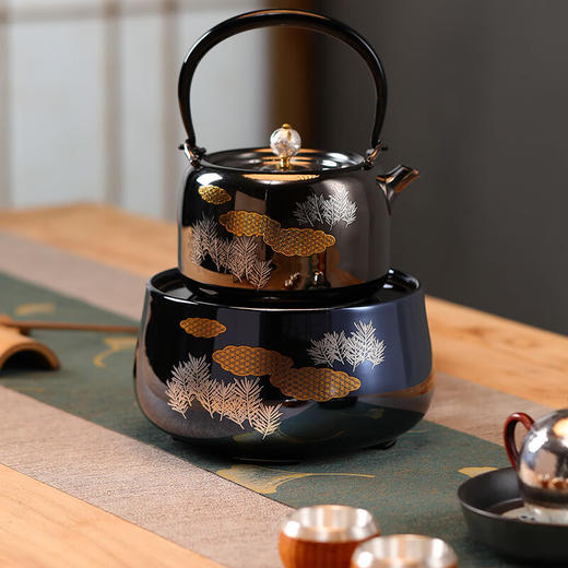 龙隐斋/厂家直发 金光釉宝蓝地云松电陶炉家用功夫茶具烧水煮茶炉小型静音电茶炉泡茶专用茶炉 商品图2