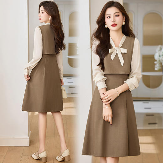 潮流简约，小香风春季显瘦修身连衣裙假两件连衣裙HR-XBL815B 商品图0