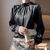 春季新款，轻奢高级叠穿内搭法式别致设计感木耳边醋酸仿真丝上衣QH-RWA56 商品缩略图1