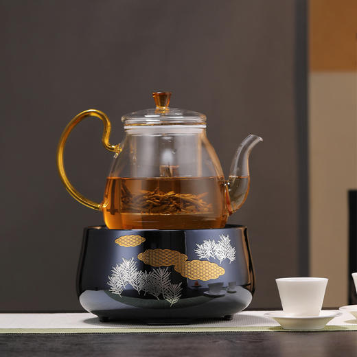 龙隐斋/厂家直发 金光釉宝蓝地云松电陶炉家用功夫茶具烧水煮茶炉小型静音电茶炉泡茶专用茶炉 商品图1
