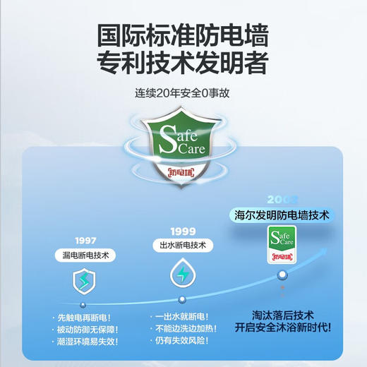 海尔60升 电热水器 一级能效 2200W健康灭菌 专利防电墙 EC6001-JC1 * 商品图6