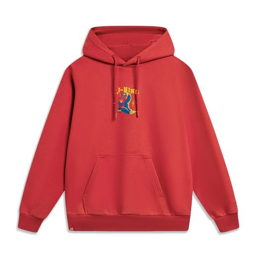 李宁-日进斗金系列男女同款宽松套头连帽卫衣AWDU049 商品图2