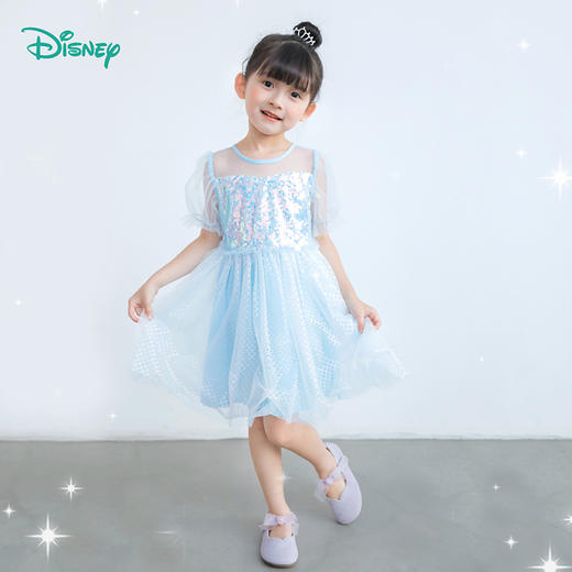 【商城同款】迪士尼美人鱼公主甜美可爱亮片短袖连衣裙232DQ0229 商品图3