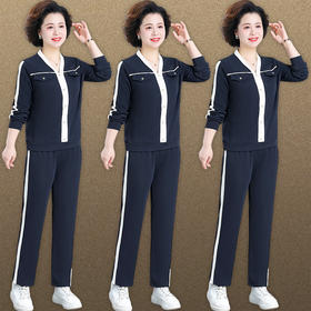 AML-X-W03妈妈春装套装小个子时尚气质减龄上衣春秋中老年女春季两件套