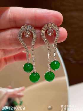 老坑帝王绿珠子耳坠【1240709】具体价格微信咨询