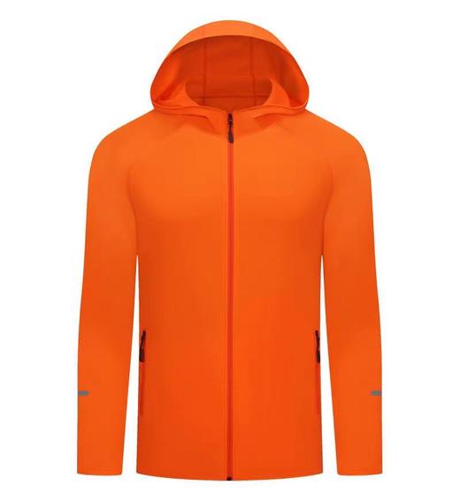 男女跑步风衣轻薄透气运动外套春秋季四面弹户外长袖拉链帽衫荧光 商品图2