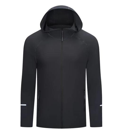 男女跑步风衣轻薄透气运动外套春秋季四面弹户外长袖拉链帽衫荧光 商品图3