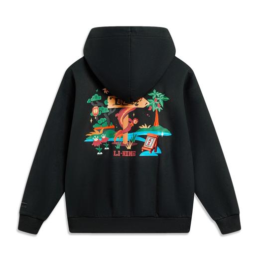 李宁-日进斗金系列男女同款宽松套头连帽卫衣AWDU049 商品图5