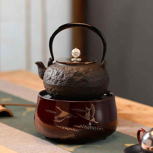 龙隐斋/厂家直发  金沙地双鹤 电陶炉家用功夫茶具烧水煮茶炉小型静音电茶炉泡茶专用茶炉 金光釉 商品图2
