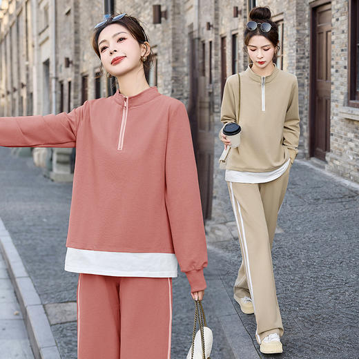 时尚洋气，宽松显瘦休闲运动假俩件卫衣运动套装HR-NJL913 商品图3