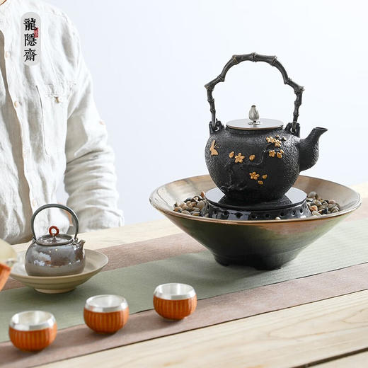 龙隐斋厂家直发 金银烧观水电陶炉煮茶小型台式煮茶炉功夫茶专用电茶炉银壶铁壶陶壶烧水泡茶炉 商品图8