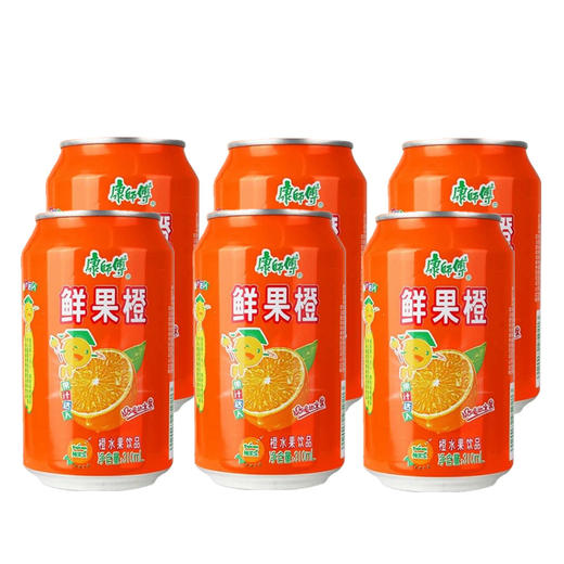 康师傅鲜果橙 六连包【310ml*6罐】 商品图0
