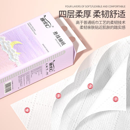 「一包抵多包！加大容量」1280张悬挂式抽纸居家日用实惠面巾纸加大加厚纸巾亲肤柔软面巾纸 商品图3