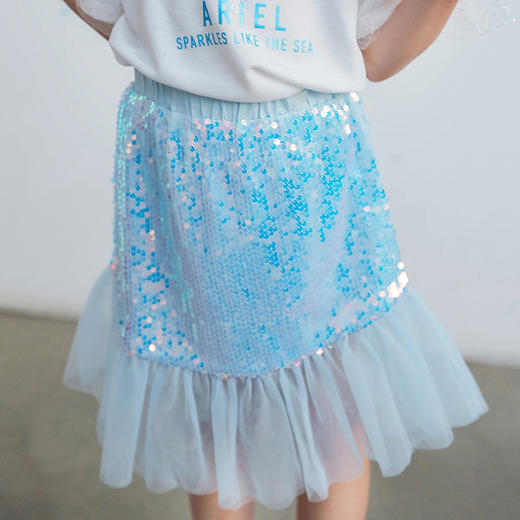 【商城同款】迪士尼女童梦幻亮片网纱半身裙232DQ0227 商品图1