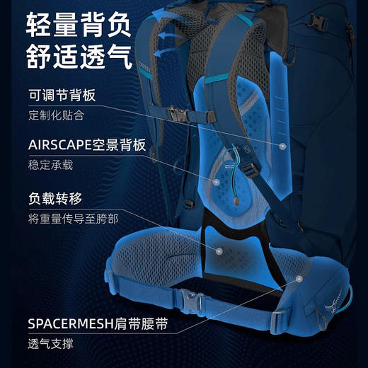 OSPREY KESTREL小鹰新款户外双肩背包重装登山徒步男轻大容量多仓 商品图3
