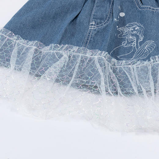 【商城同款】迪士尼女童美人鱼牛仔网纱半身裙232DQ0225 商品图8