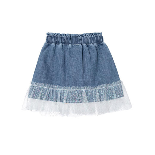 【商城同款】迪士尼女童美人鱼牛仔网纱半身裙232DQ0225 商品图4