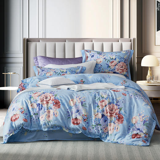 【6F】富安娜床单四件\墨韵秋色，蓝色， 商品图6