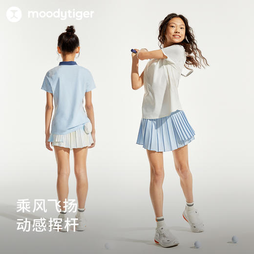 【24年夏新品】moodytiger儿童半身裙24年春夏新款女童休闲时尚防走光短裙	 41211801 商品图2