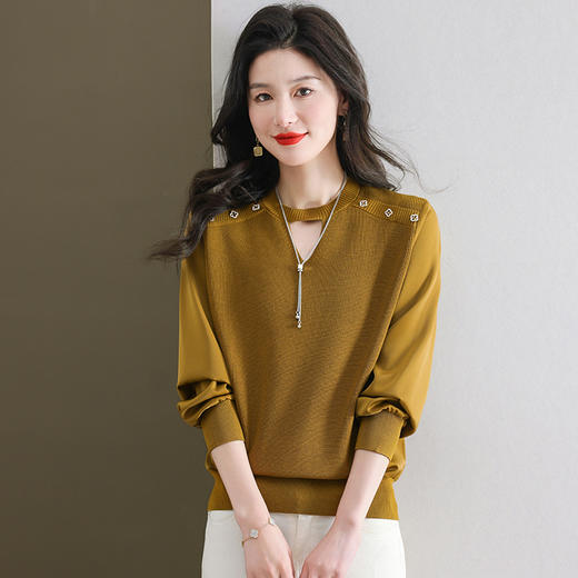 FCY YS59836镂空毛衣上衣宽松韩版针织衫 商品图4