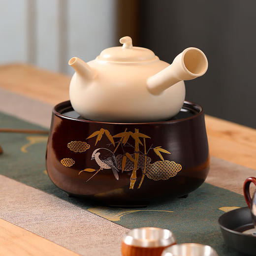 厂家直发/龙隐斋 【金光釉】古铜地竹鸟电陶炉家用功夫茶具烧水煮茶炉小型静音电茶炉泡茶专用茶炉 商品图10