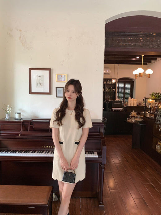 XS码 金蘑菇菇 日落时分daily裙裙/ 通勤直筒圆领连衣裙 商品图0