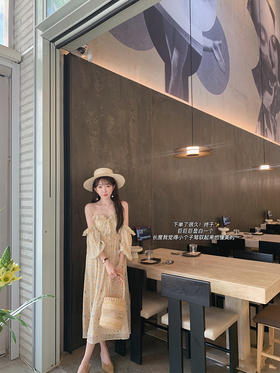 金蘑菇菇 Narcisse花洛莉爱神/ 氛围感茶歇法式露肩吊带连衣裙夏