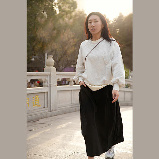 【90%棉】260g 含棉针织面料 慵懒减龄 圆领休闲套头卫衣 宽松运动长袖 商品图4