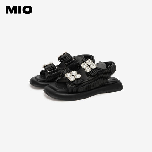 MIO米奥夏季凉鞋甜酷时髦水钻休闲凉鞋轻便通勤凉拖女M243131918 商品图5