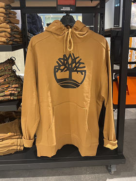 TIMBERLAND/添柏岚 男士LOGO印花连帽加绒保暖套头袋鼠兜长袖卫衣