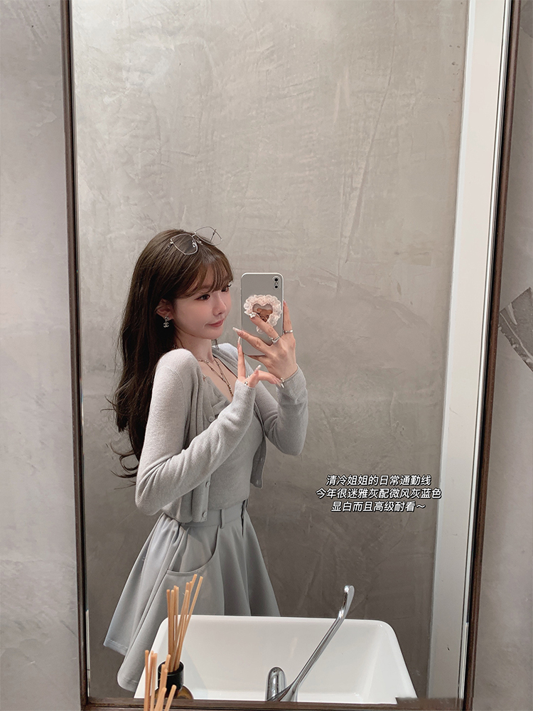 金蘑菇菇 亲亲 高甜治愈系两件套 / 高级耐看修身防晒针织小开衫