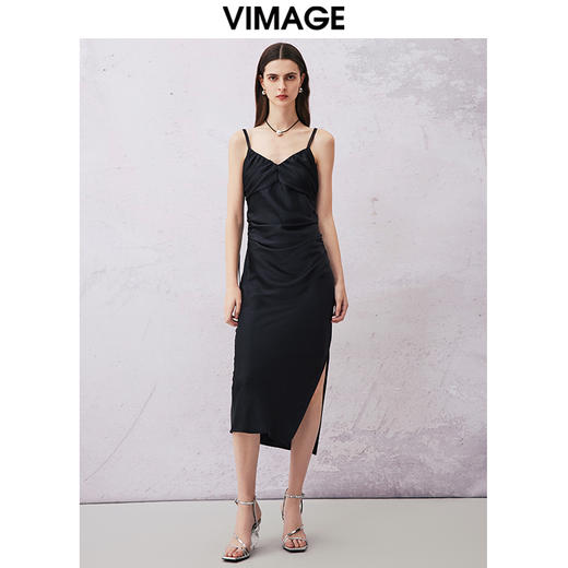 VIMAGE纬漫纪夏季新款显瘦洋气性感吊带连衣裙V2107714 商品图0