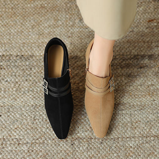 【预售5天】优雅百搭，羊猄皮尖头高跟深口单鞋FDME&FD8270 商品图5