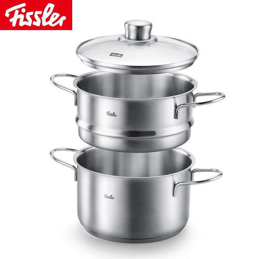 菲仕乐 和风系列18厘米双耳汤锅带玻璃盖（含蒸屉） 商品图2