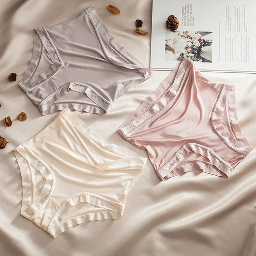 【现货】【全真丝内裤】【不支持退换】【3条1盒】裸感全真丝女士内裤更柔 更细舒 适不勒 更贴合H241272558 商品图1