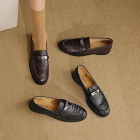 【预售5天】英伦学院风小皮鞋，粗跟圆头深口单鞋乐福鞋YCJX-H-2603