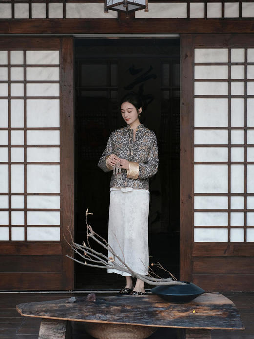 微瑕秒杀|  盛唐牡丹 |鹤鹿同春宋锦小立领外套[特价品](特殊商品不退不换) 商品图7