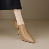 【预售5天】春季新款，性感百搭里外全真皮牛皮尖头金属跟高跟鞋FDME&FD8268 商品缩略图2