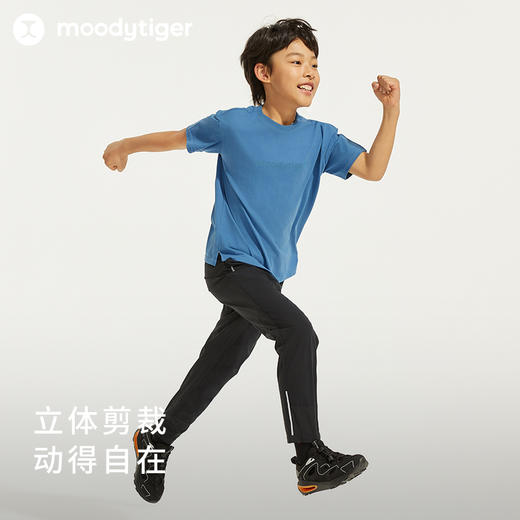 【专属】moodytiger男童机能风运动长裤24夏新款拼接轻便透气宽松裤子42111301 商品图3